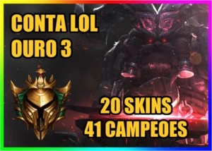 CONTA LOL 🌟 OURO 3 🌟 20 SKINS 🌟 40 CAMPEOES - League of Legends