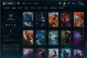 Conta unranked com 125 Champs e 58 Skins + 1 Fragmento - League of Legends LOL