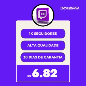 1k Seguidores Twitch - Redes Sociais