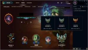 Conta platina com todos campeoes e 201 skins. - League of Legends LOL