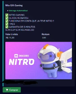 Fornecedor De Nitros Gaming Gift - Assinaturas e Premium