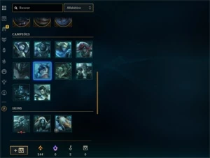CONTA LOL 284 SKINS ALGUMAS COM MOLDURA E ICONES RAROS - League of Legends