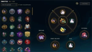 CONTA LOL 284 SKINS ALGUMAS COM MOLDURA E ICONES RAROS - League of Legends