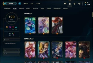 Conta Unranked com 87 Champs e 120 Skins (3 Ultimates) - League of Legends LOL