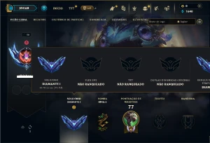 Diamante 1 com 31 Champs e 5 Skins + 5 Fragmentos - League of Legends LOL