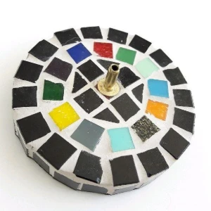 Porta Incenso Mosaico Gaudí Preto - Artesanato e Personalizados
