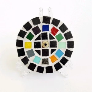 Porta Incenso Mosaico Gaudí Preto - Artesanato e Personalizados