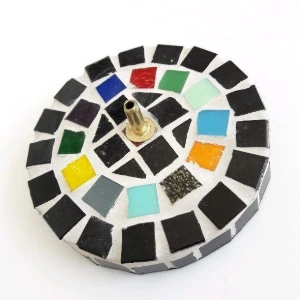 Porta Incenso Mosaico Gaudí Preto - Artesanato e Personalizados