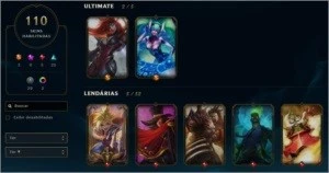 Conta Lol Lvl 174, 110 SKINS, All champs - Gold 2 - League of Legends