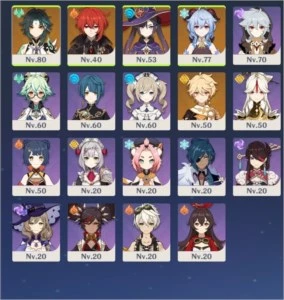 Genshin Impact AR44 - 4 personagens 5*