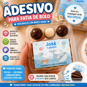 20 Adesivos Fundo do Mar 6x4cm - Sem Recorte - Artesanato e Personalizados