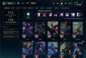 Conta Prata 2 com TODOS os Champs e 157 Skins ( ADC / JG ) - League of Legends LOL