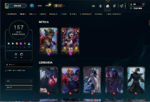 Conta Prata 2 com TODOS os Champs e 157 Skins ( ADC / JG ) - League of Legends LOL