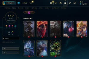 Conta lol lv351 Esmeralda IV 117skins - League of Legends