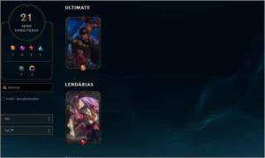 conta lvl 45 /s11 plat1 mmr diamante/ 44 champs/ 21 skins