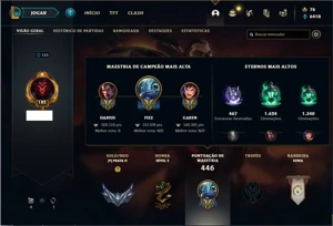 Conta prata 2 com TODOS os champs e 121 Skins + 7 Vitoriosas - League of Legends LOL