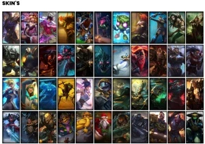 Conta prata 2 com TODOS os champs e 121 Skins + 7 Vitoriosas - League of Legends LOL