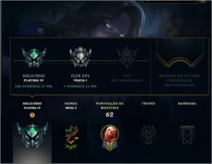 CONTA PLATINA - League of Legends LOL