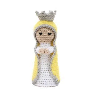 Nossa Senhora com Manto Amarelo em Amigurumi