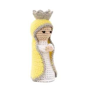 Nossa Senhora com Manto Amarelo em Amigurumi - Artesanato e Personalizados