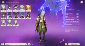 Conta Genshin Impact AR31 com personagens novos upados e +
