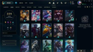 Conta prata 1 com TODOS os champs e 329 Skins + 5 Prestigios - League of Legends LOL