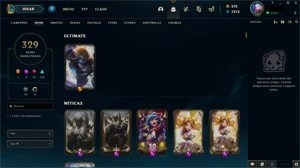 Conta prata 1 com TODOS os champs e 329 Skins + 5 Prestigios - League of Legends LOL