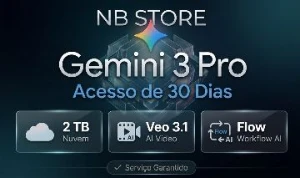 Acesso Gemini 3 Pro + 2TB + Veo 3.1 e Flow 30 Dias Garantia - Assinaturas e Premium