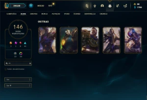 Unranked com 155 Champs e 146 Skins ( TOP / MID / JG ) - League of Legends LOL