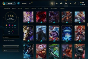 Unranked com 155 Champs e 146 Skins ( TOP / MID / JG ) - League of Legends LOL
