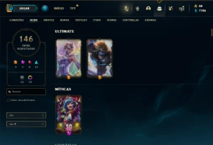 Unranked com 155 Champs e 146 Skins ( TOP / MID / JG ) - League of Legends LOL