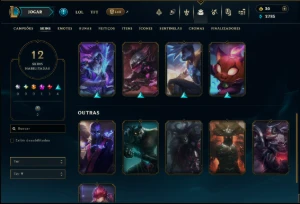 Ouro 2 com 70 Champs e 12 Skins - League of Legends LOL