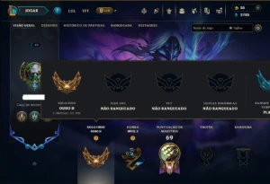 Ouro 2 com 70 Champs e 12 Skins