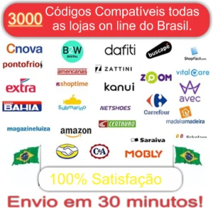 3000 Codigos de Barras Vendas Online todos  Sites do BrasiL