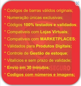 3000 Codigos de Barras Vendas Online todos  Sites do BrasiL - Outros