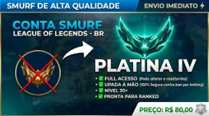 PLATINA IV SMURF | FULL ACESSO | UPADA À MÃO (SAFE) | - League of Legends LOL