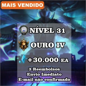 Conta LoL Smurf - Ouro IV - LV 31 - 30k Essências azul - League of Legends