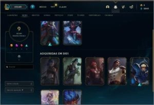 LEAGUE OF LEGENDS CONTA PRATA 2/ 9 SKINS LOL