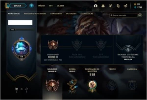 Conta bronze 3 com 47 champs e 14 skins - League of Legends LOL