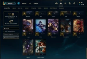 Conta bronze 3 com 47 champs e 14 skins - League of Legends LOL