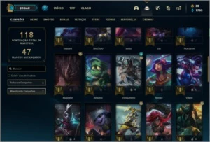 Conta bronze 3 com 47 champs e 14 skins - League of Legends LOL