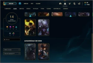 Conta bronze 3 com 47 champs e 14 skins - League of Legends LOL