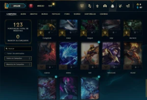 Platina 2 com 50 Champs e 17 Skins - League of Legends LOL