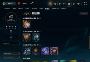 Platina 2 com 50 Champs e 17 Skins - League of Legends LOL