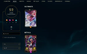 Conta League of Legends Full Acesso - 74 Champs e 52 skins LOL