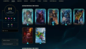 Conta de LOL ANTIGA 2014 (89 Skins + 119 Campeões) - League of Legends