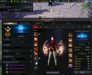 Vendo conta Kazero - Scouter 1528 / Zerk 1525 + 8 alts - Lost Ark
