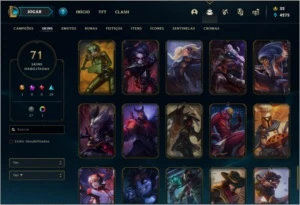 Conta prata 4 com 71 skins e 102 champs - League of Legends LOL