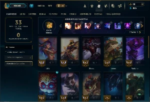 Unranked com 30 Champs e 12 Skins +4 Fragmentos - League of Legends LOL