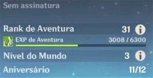 Conta Ar 31 com Hutao + Jean ⭐ Banner garantido - Genshin Impact